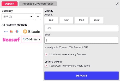 mifinity casino payments at woo